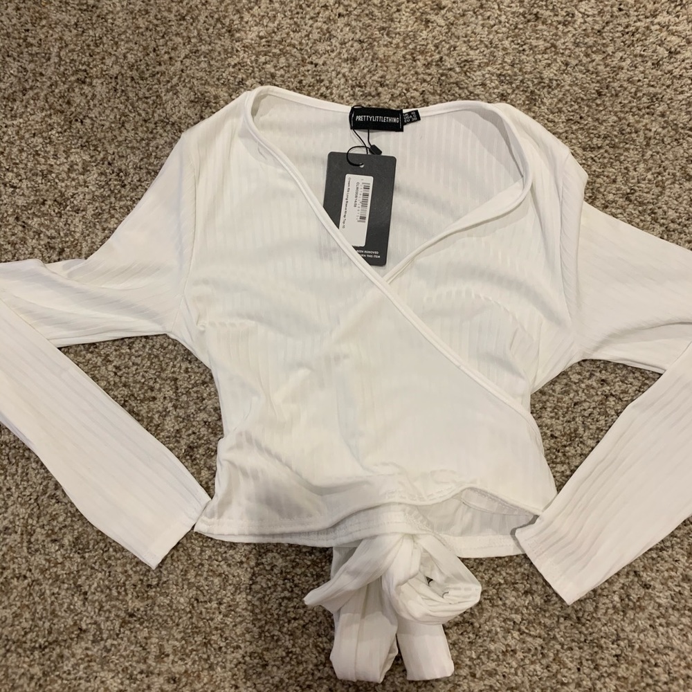 Long sleeve wrap top